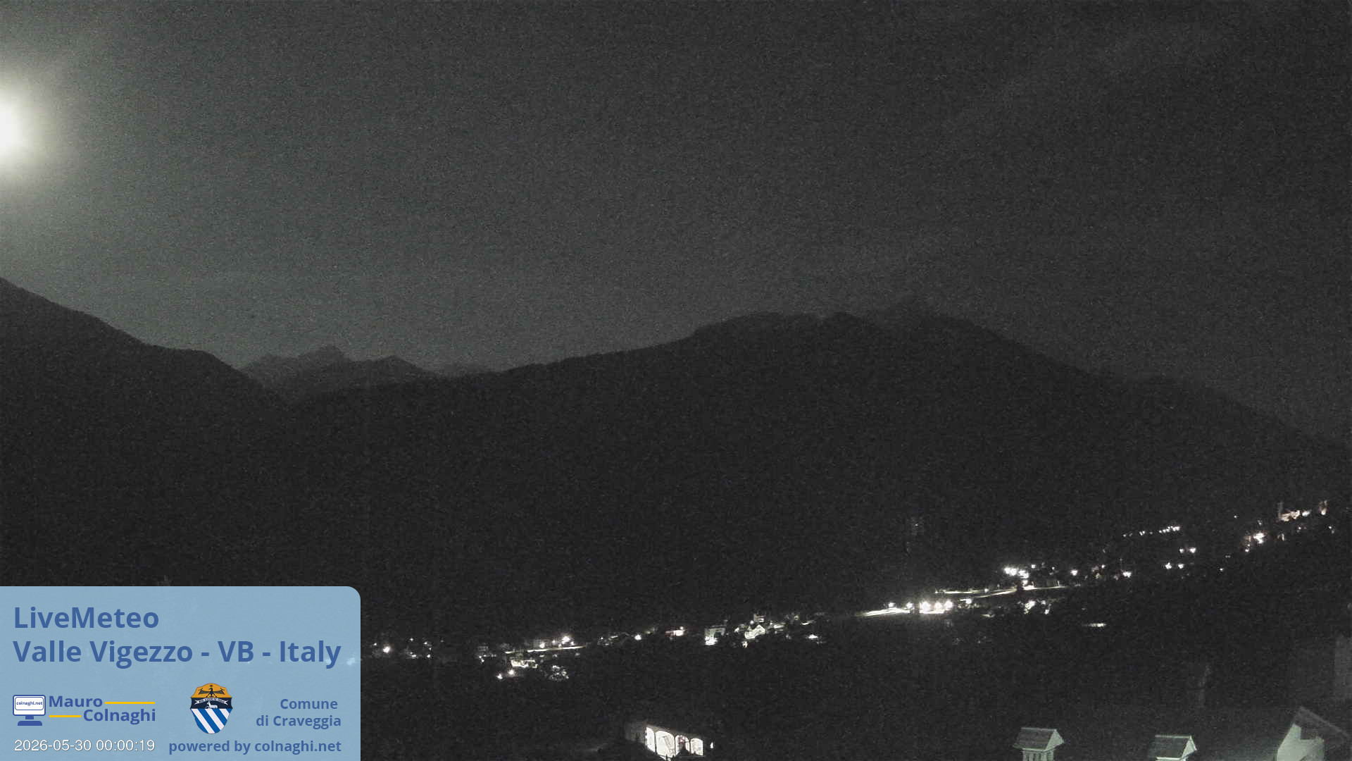time-lapse frame, Valle Vigezzo webcam