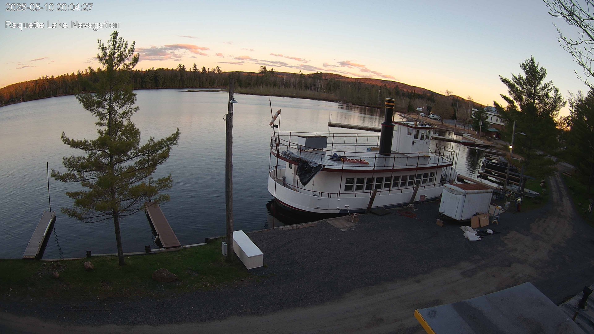 time-lapse frame, Raquette Lake Navigation  webcam