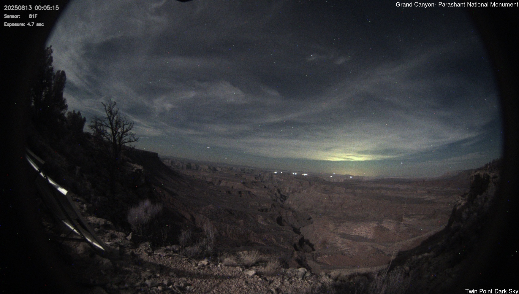 time-lapse frame, Twin Point - Dark Sky webcam