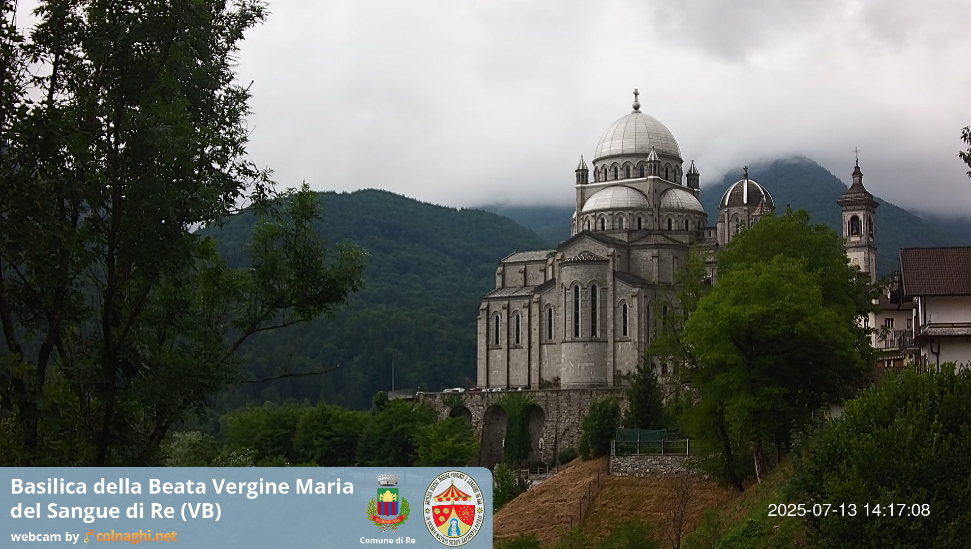 time-lapse frame, Santuario Madonna del Sangue di Re webcam