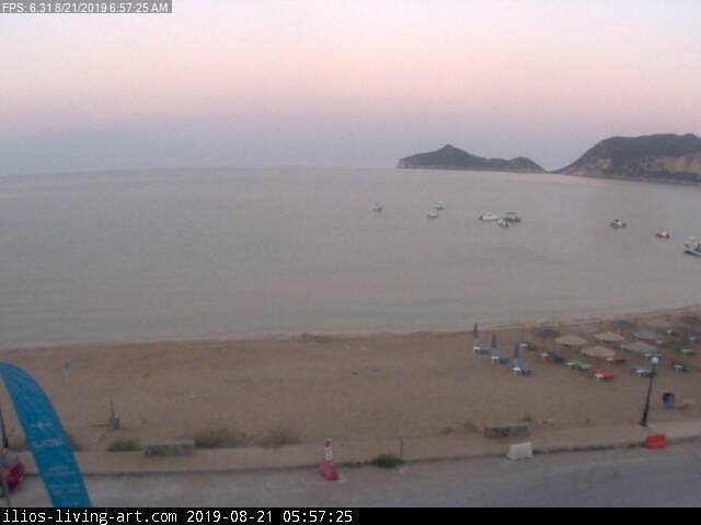 time-lapse frame, Agios Georgios NW Corfu Greece webcam