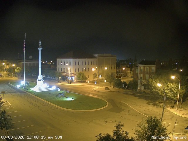 time-lapse frame, Monument Square Center webcam