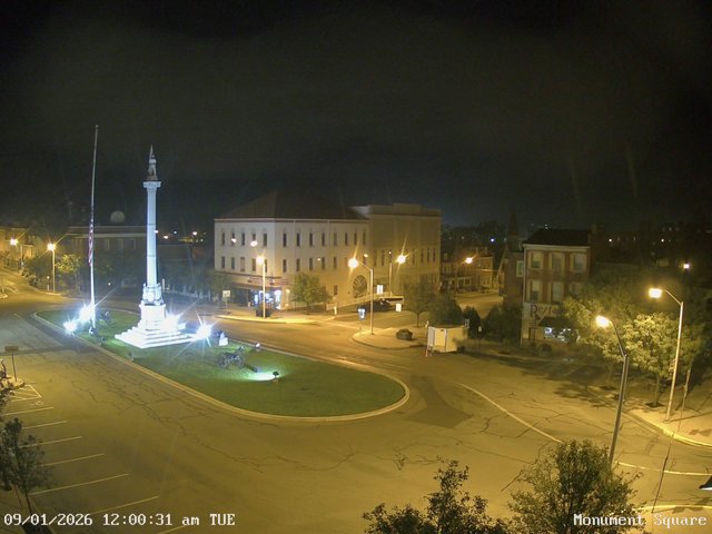 time-lapse frame, Monument Square Center webcam
