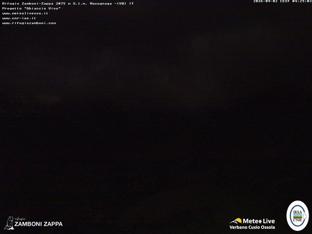 time-lapse frame, Rifugio Zamboni webcam