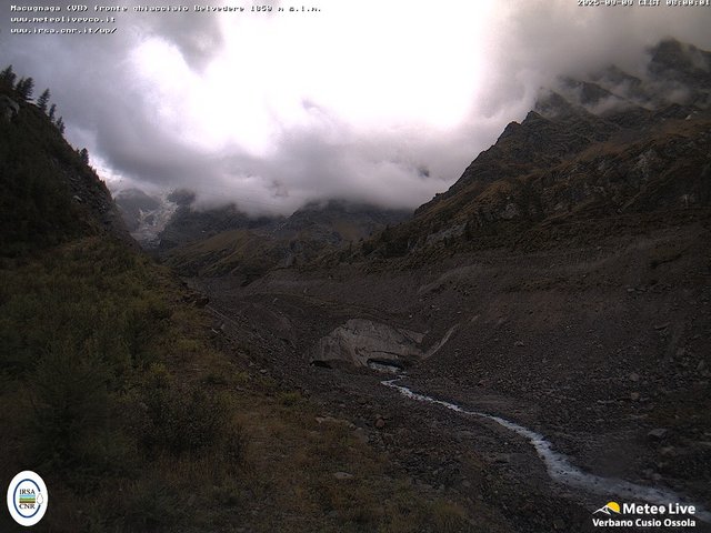 time-lapse frame, Fronte ghiacciaio Belvedere webcam