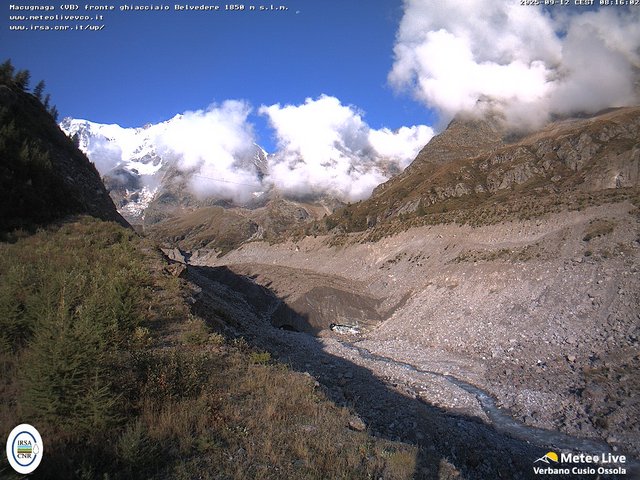 time-lapse frame, Fronte ghiacciaio Belvedere webcam