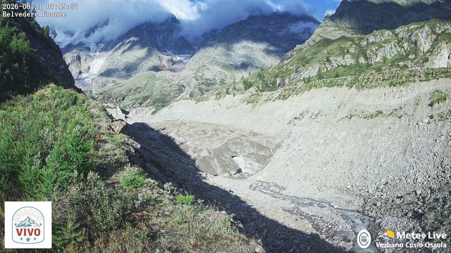 time-lapse frame, Fronte ghiacciaio Belvedere webcam