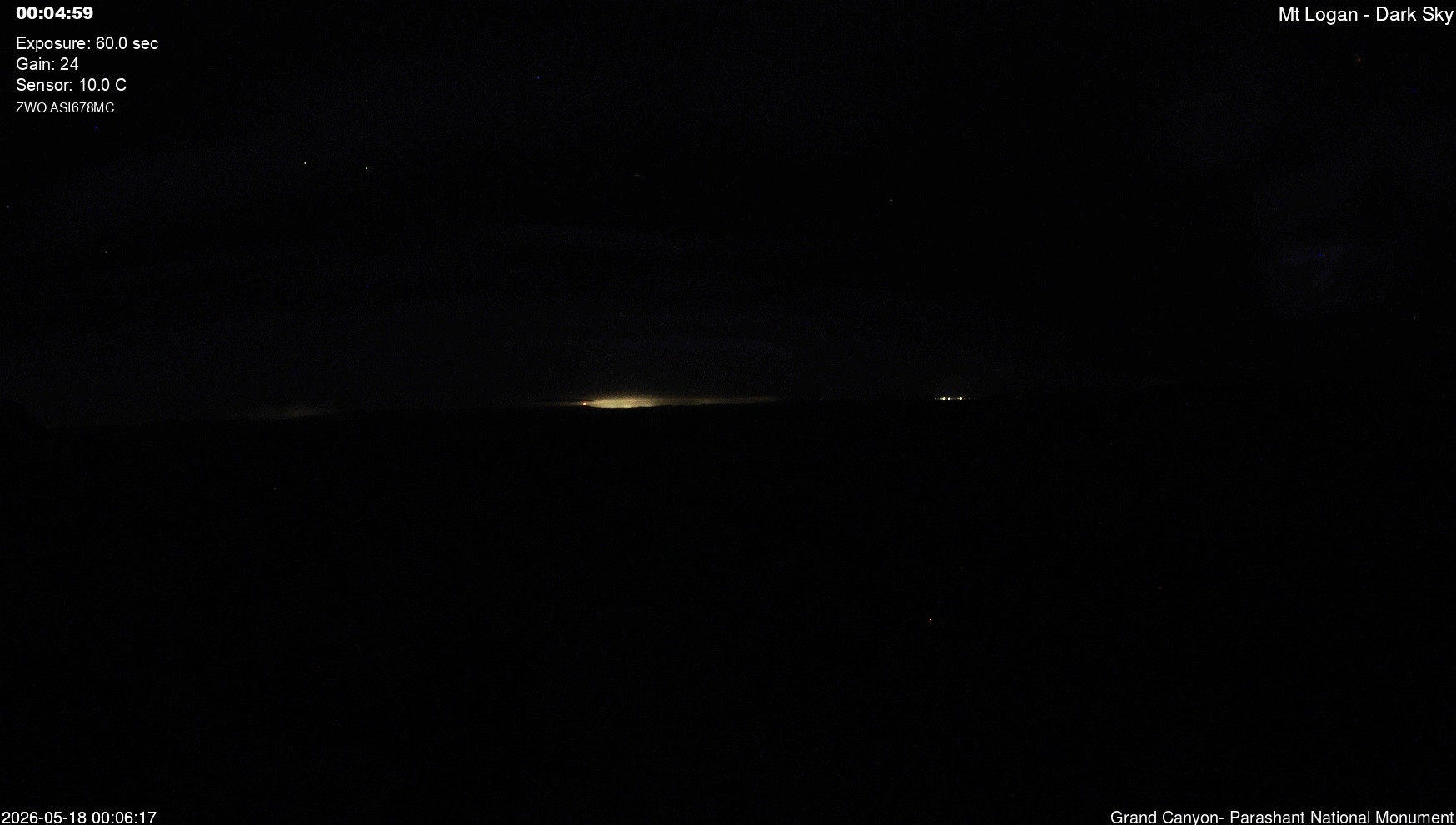 time-lapse frame, Mt Logan - Dark Sky webcam