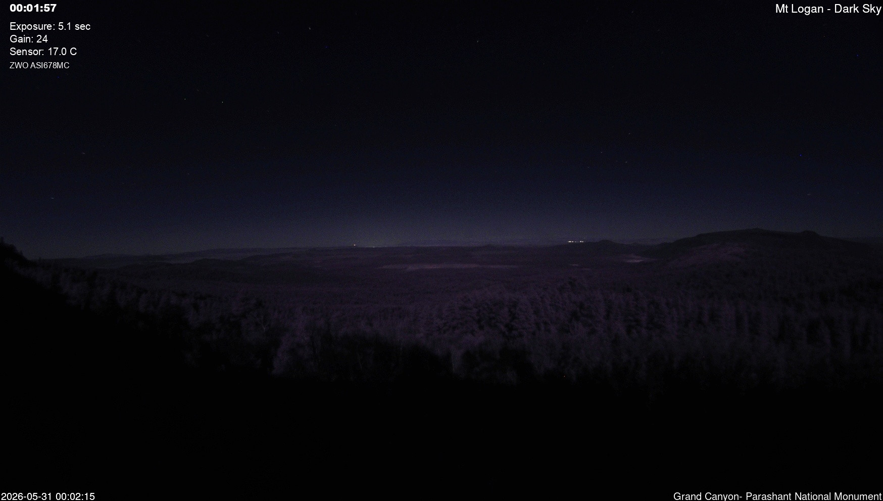 time-lapse frame, Mt Logan - Dark Sky webcam