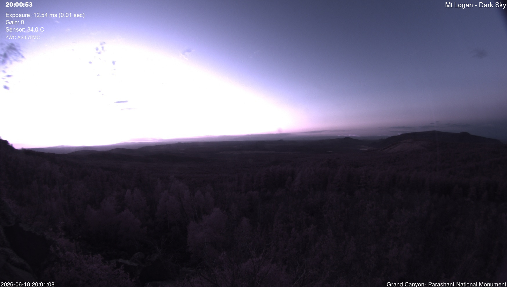 time-lapse frame, Mt Logan - Dark Sky webcam