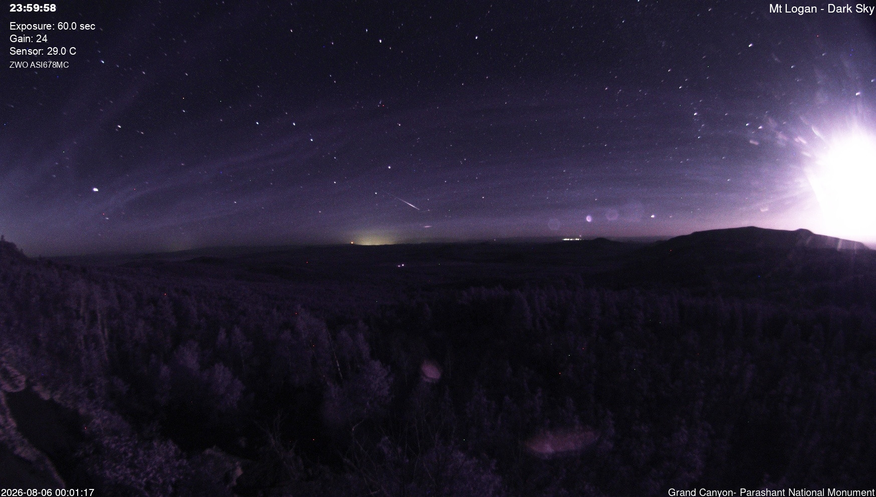 time-lapse frame, Mt Logan - Dark Sky webcam