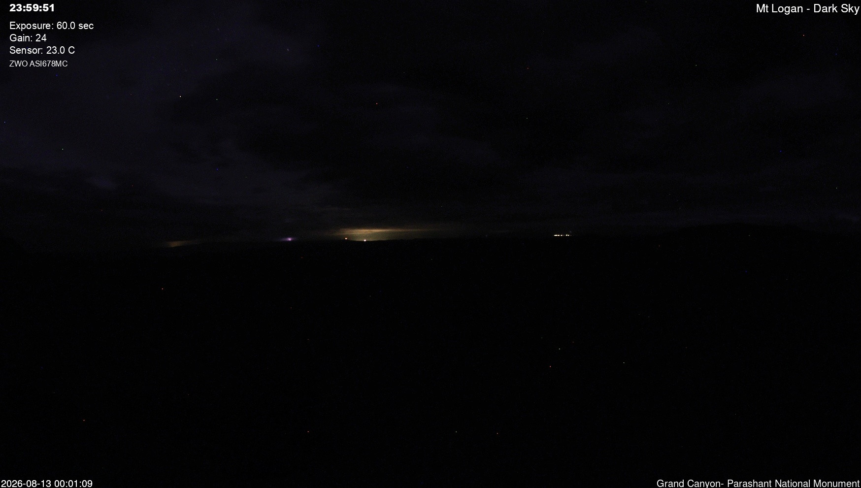 time-lapse frame, Mt Logan - Dark Sky webcam