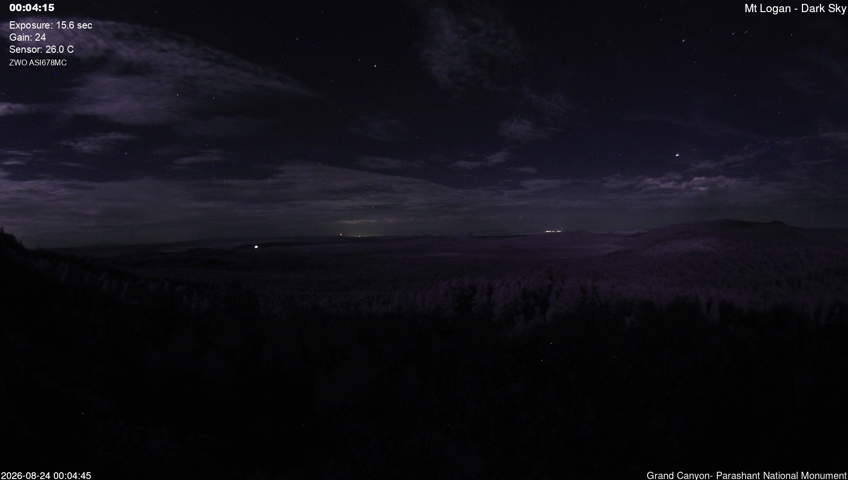 time-lapse frame, Mt Logan - Dark Sky webcam