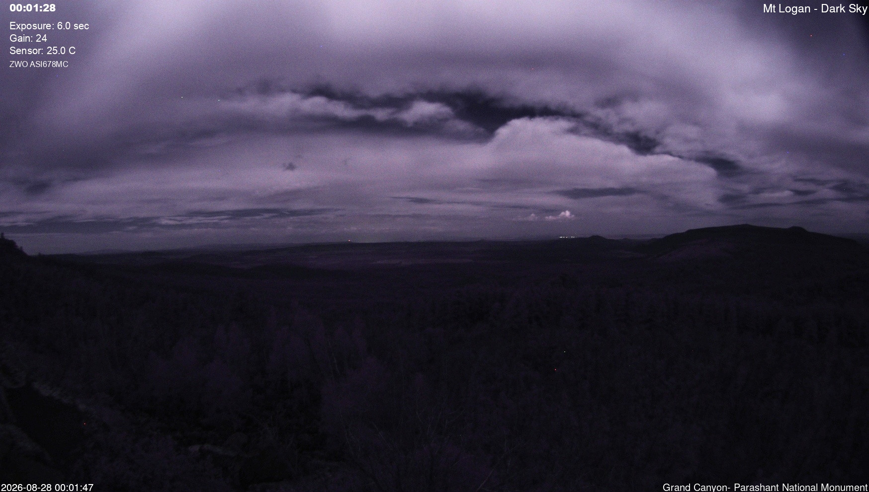 time-lapse frame, Mt Logan - Dark Sky webcam