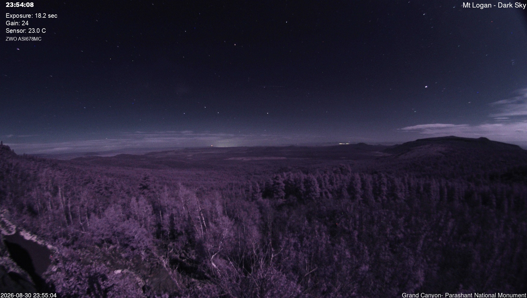 view from Mt Logan - Dark Sky on 2026-08-30