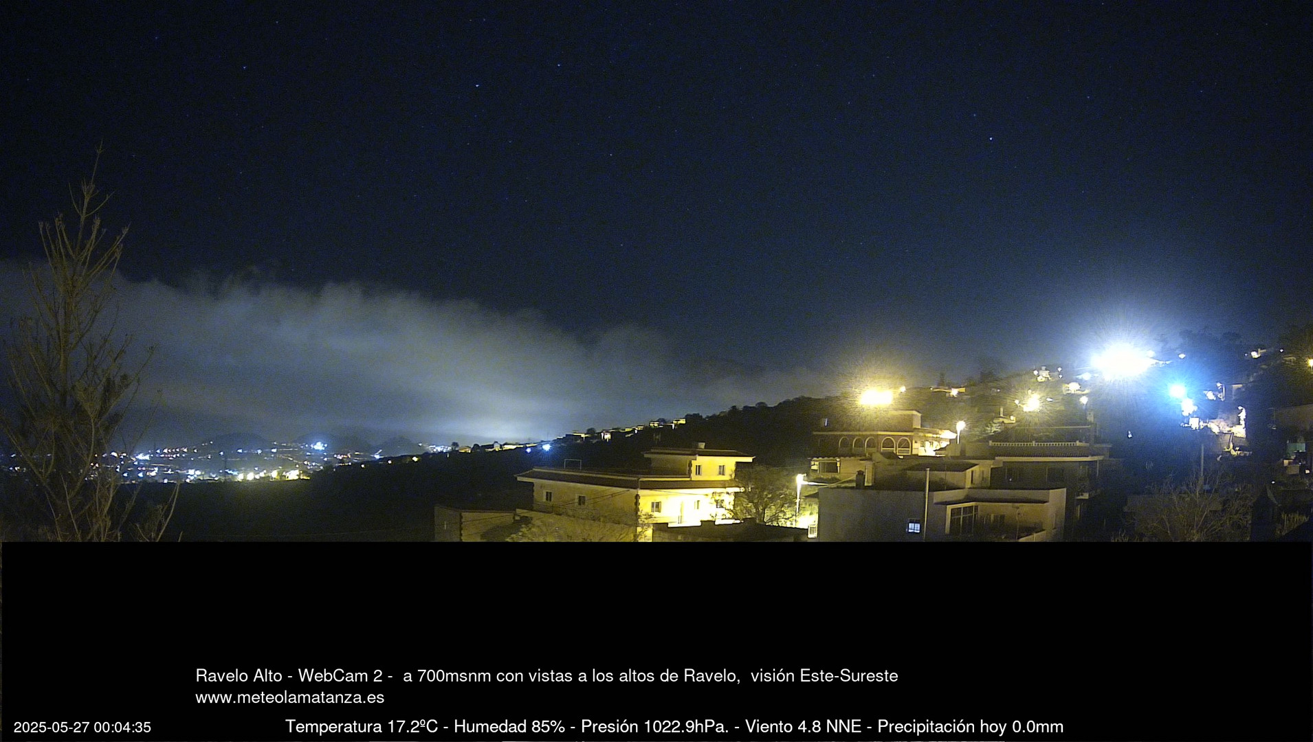 time-lapse frame, Ravelo, visión E-SE, 428msnm webcam