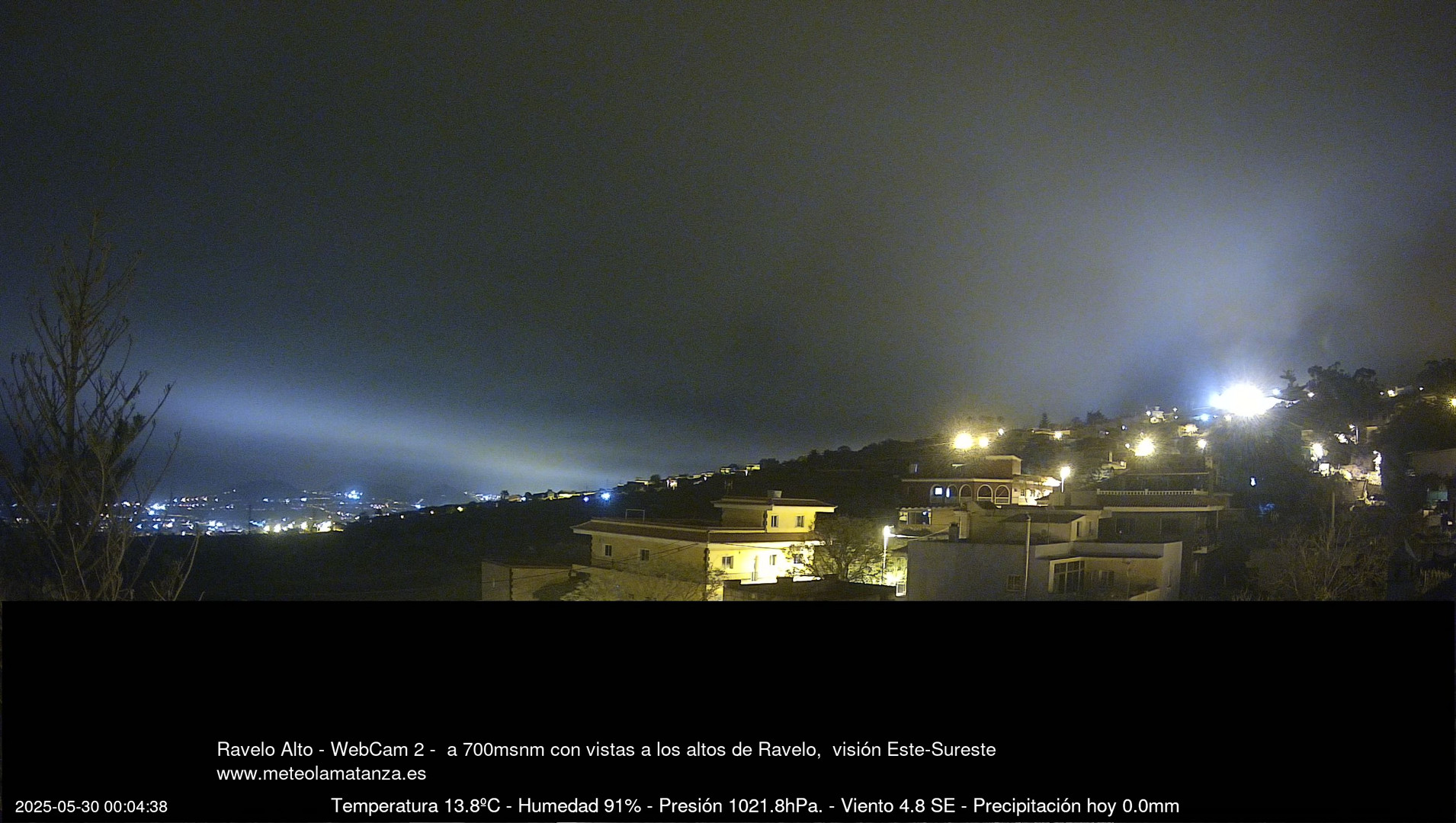 time-lapse frame, Ravelo, visión E-SE, 428msnm webcam