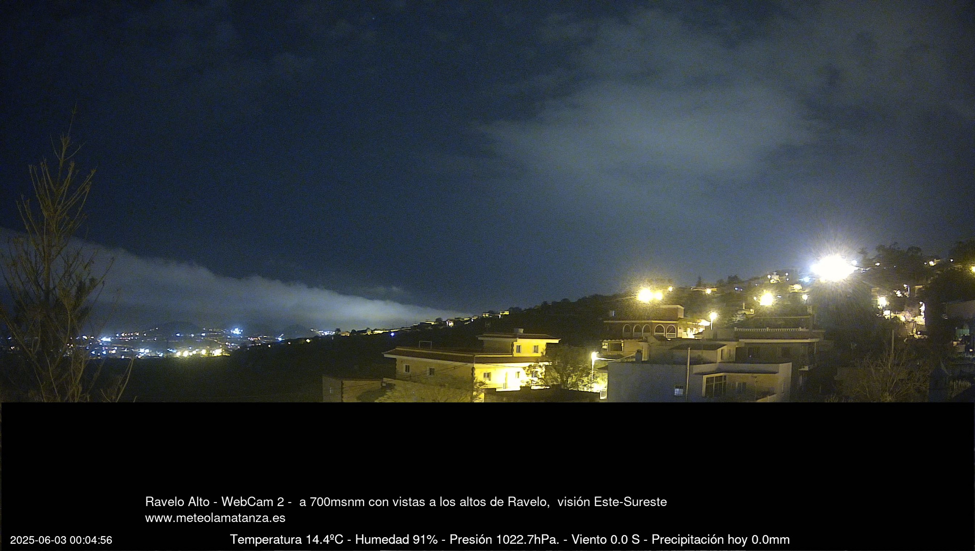 time-lapse frame, Ravelo, visión E-SE, 428msnm webcam
