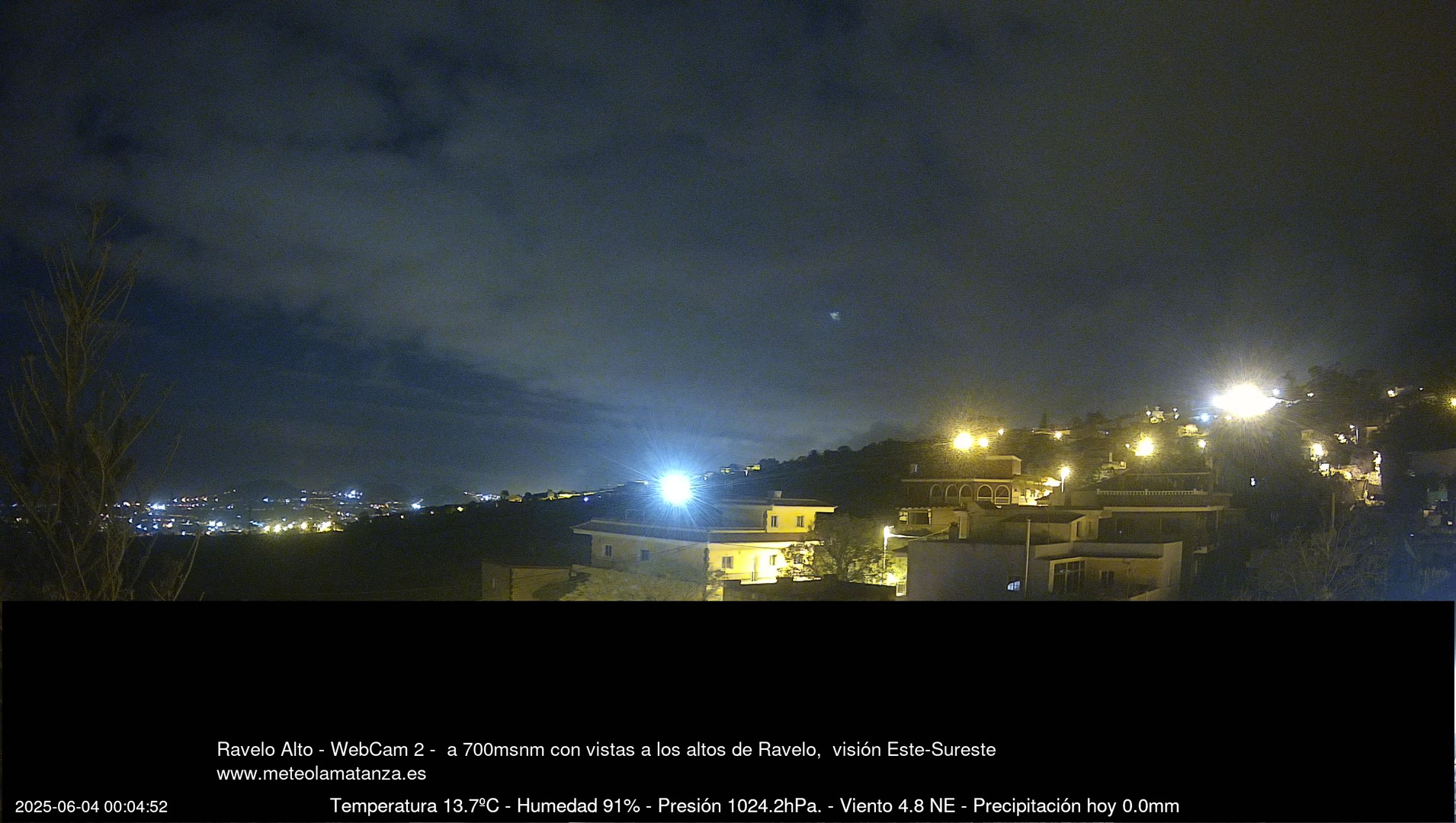 time-lapse frame, Ravelo, visión E-SE, 428msnm webcam