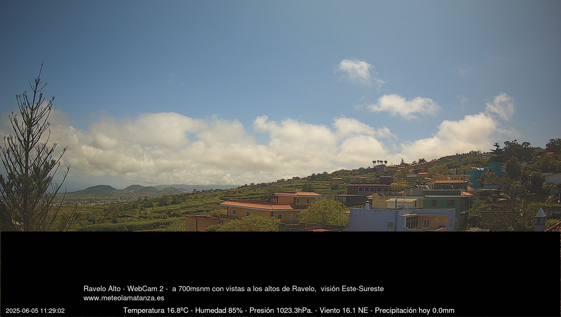 time-lapse frame, Ravelo, visión E-SE, 428msnm webcam