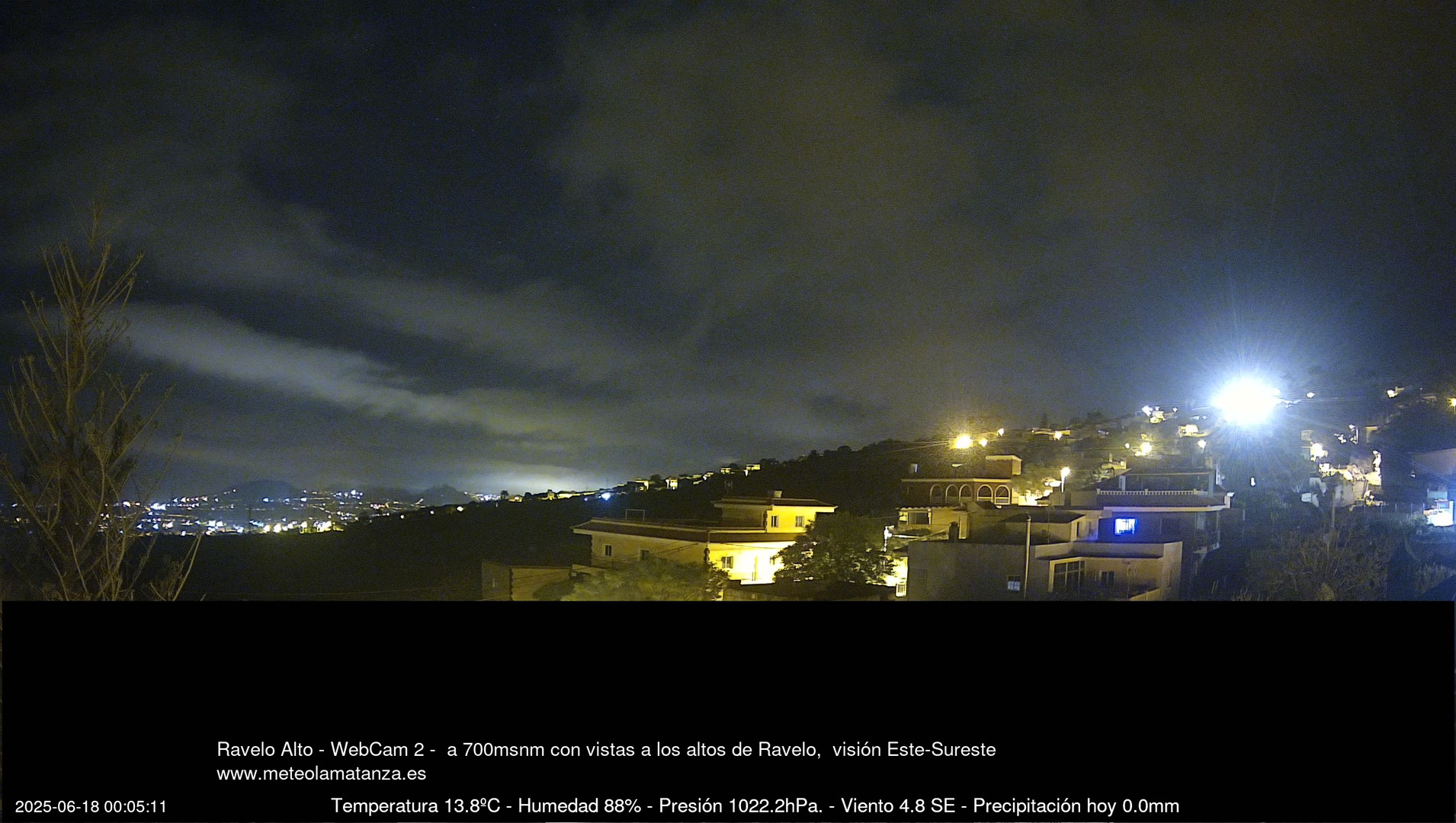 time-lapse frame, Ravelo, visión E-SE, 428msnm webcam