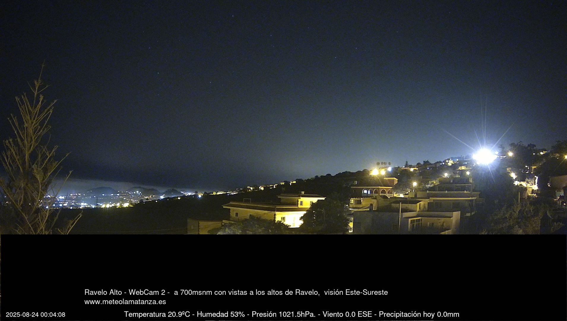time-lapse frame, Ravelo, visión E-SE, 428msnm webcam