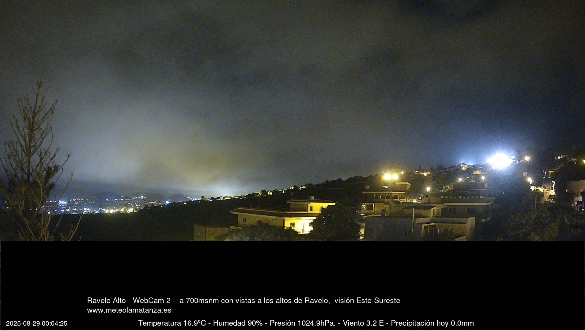 time-lapse frame, Ravelo, visión E-SE, 428msnm webcam