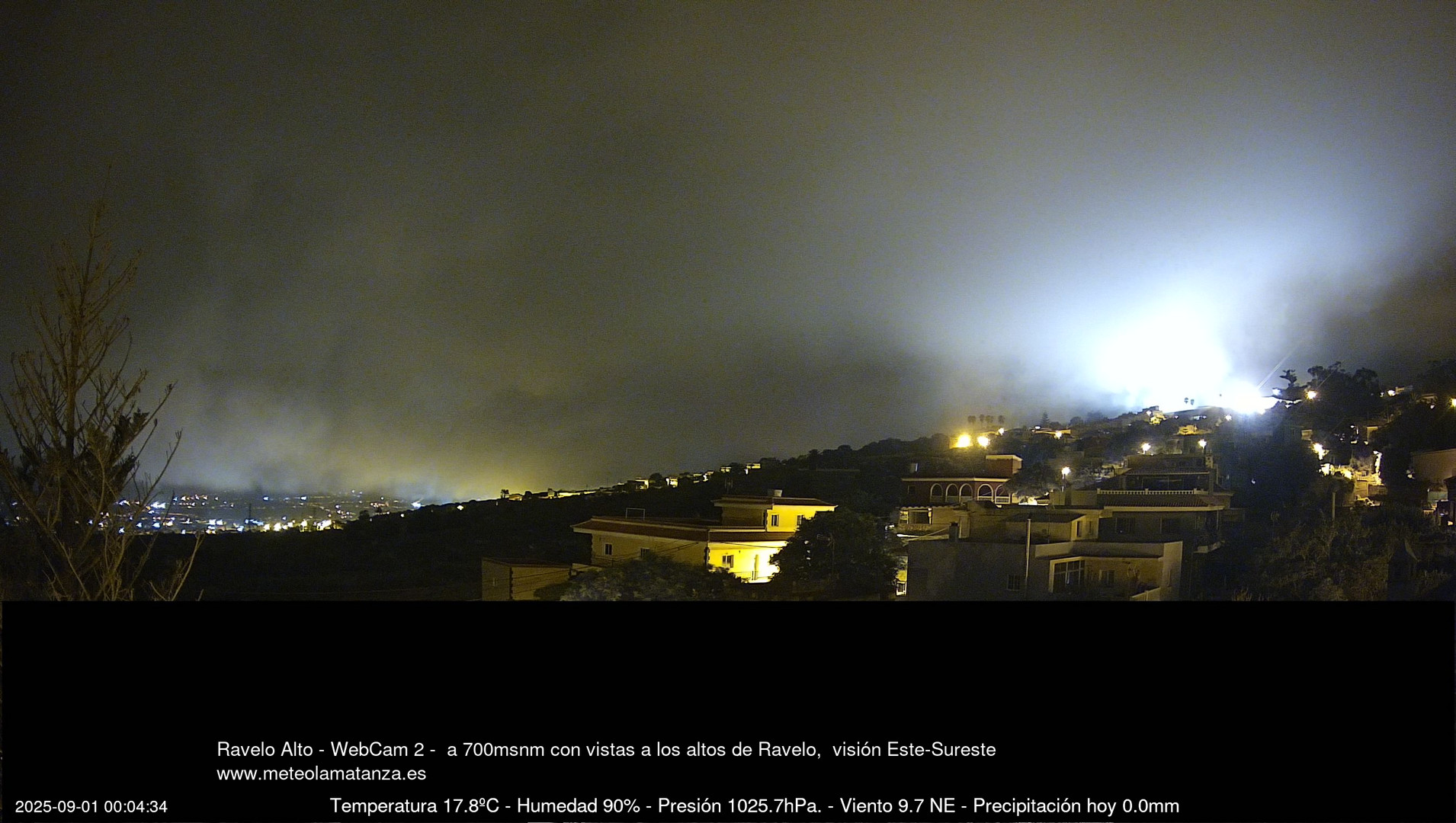 time-lapse frame, Ravelo, visión E-SE, 428msnm webcam