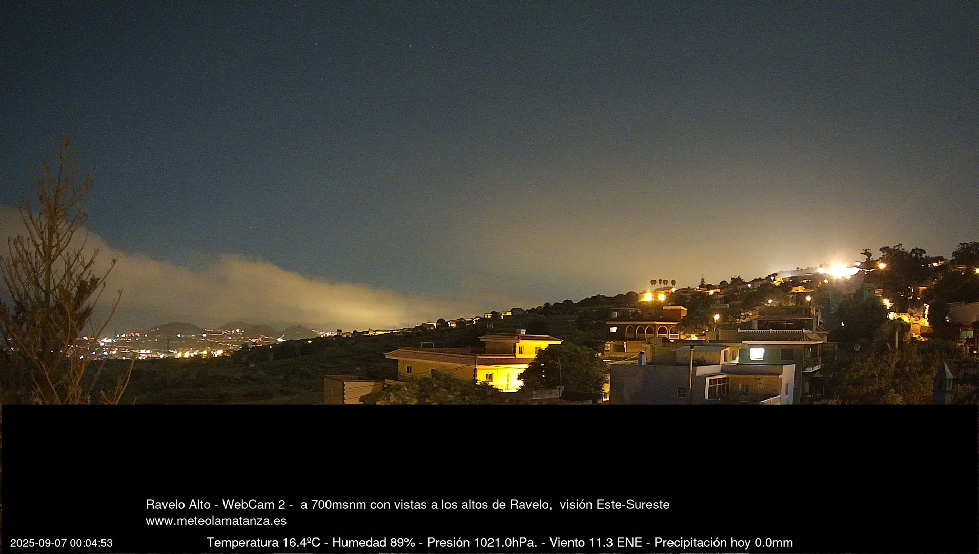 time-lapse frame, Ravelo, visión E-SE, 428msnm webcam