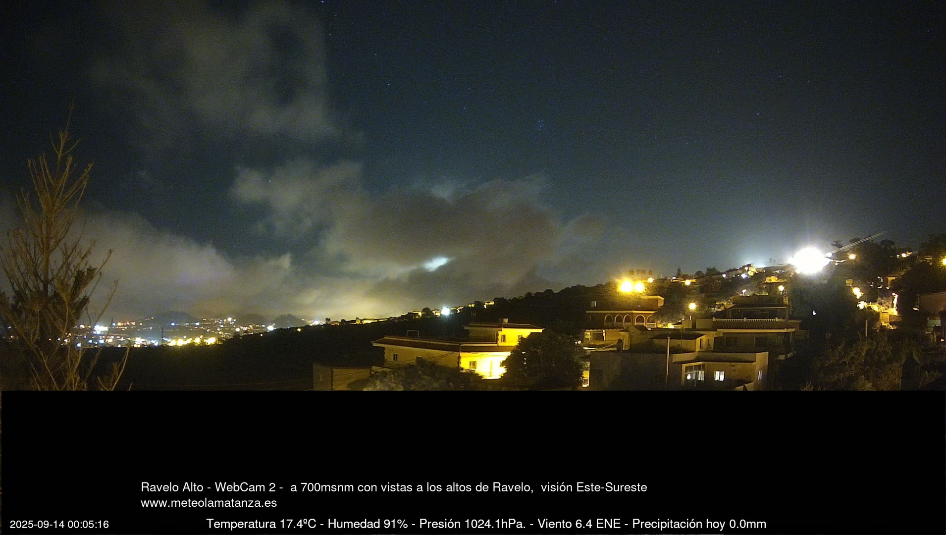 time-lapse frame, Ravelo, visión E-SE, 428msnm webcam