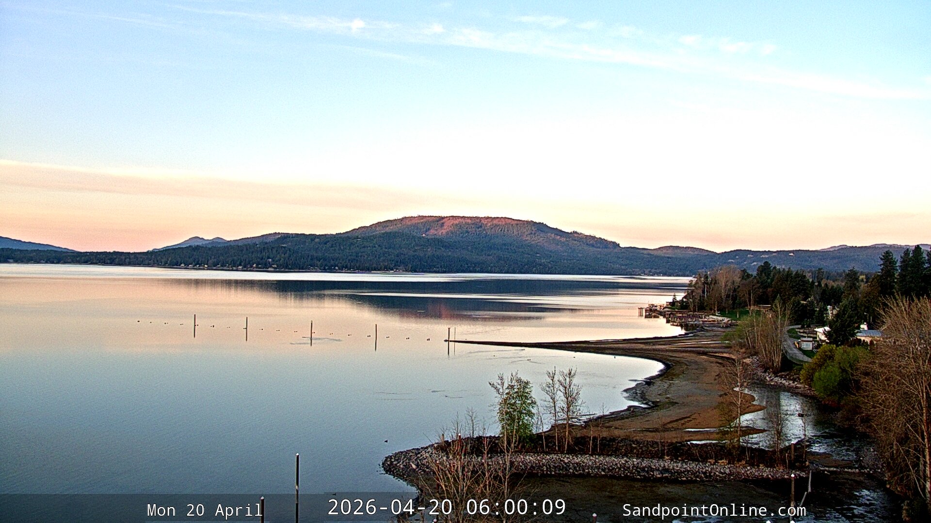 time-lapse frame, Sandpoint Online - Lake Pend Oreille webcam