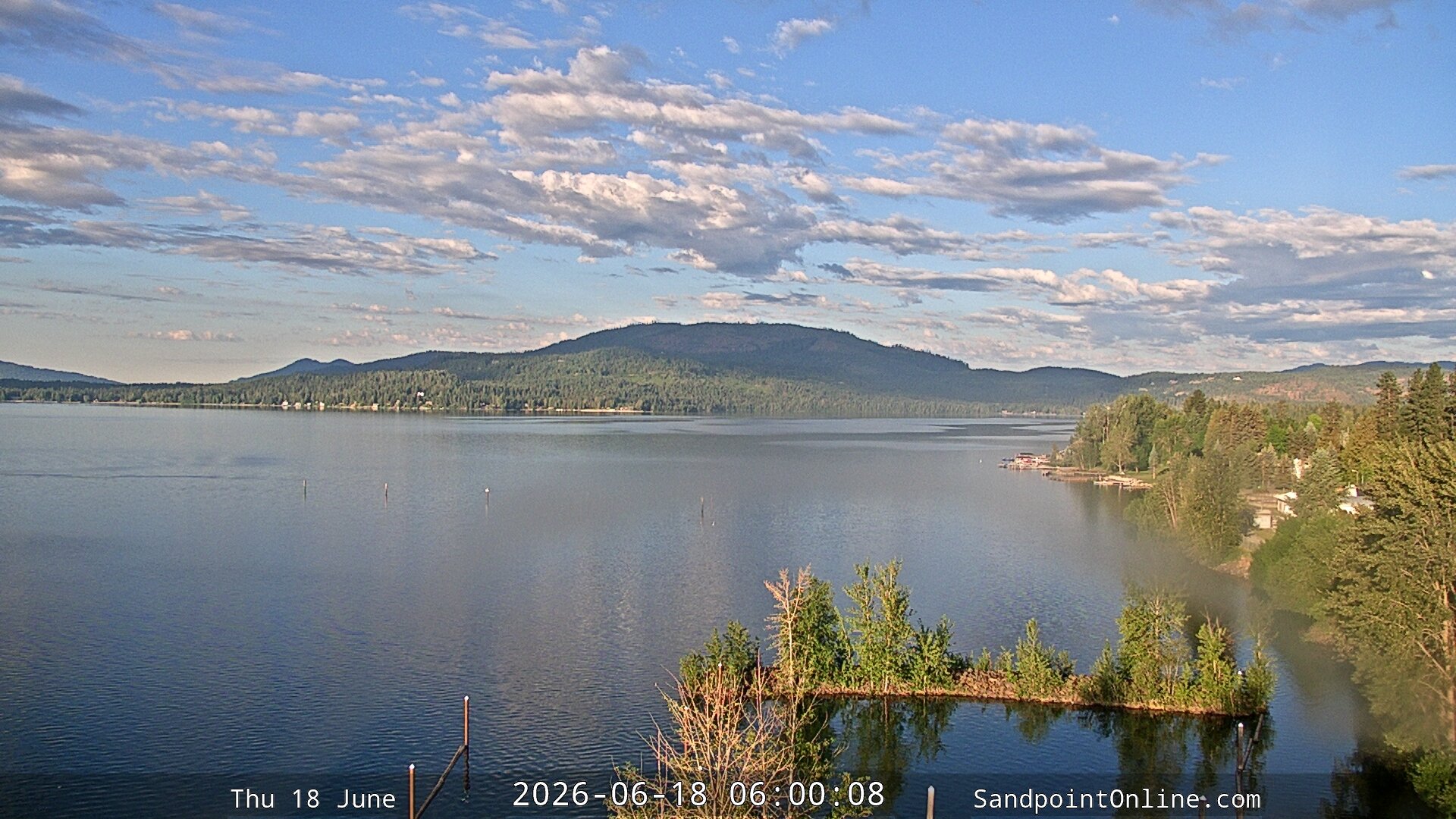 time-lapse frame, Sandpoint Online - Lake Pend Oreille webcam