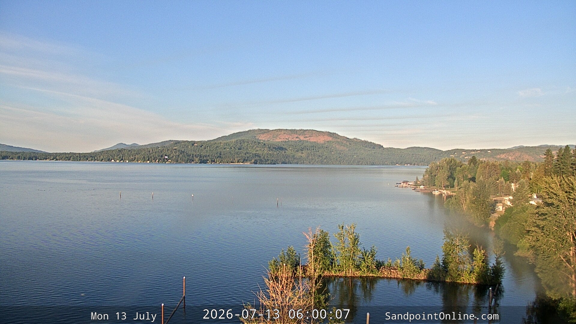 time-lapse frame, Sandpoint Online - Lake Pend Oreille webcam