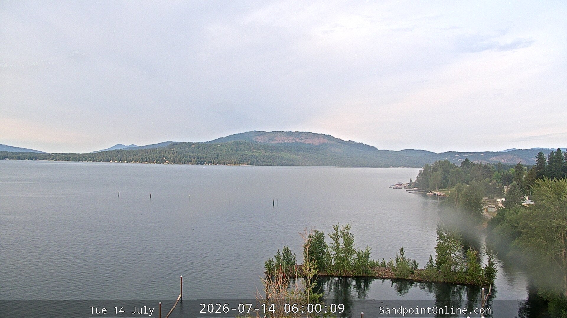 time-lapse frame, Sandpoint Online - Lake Pend Oreille webcam
