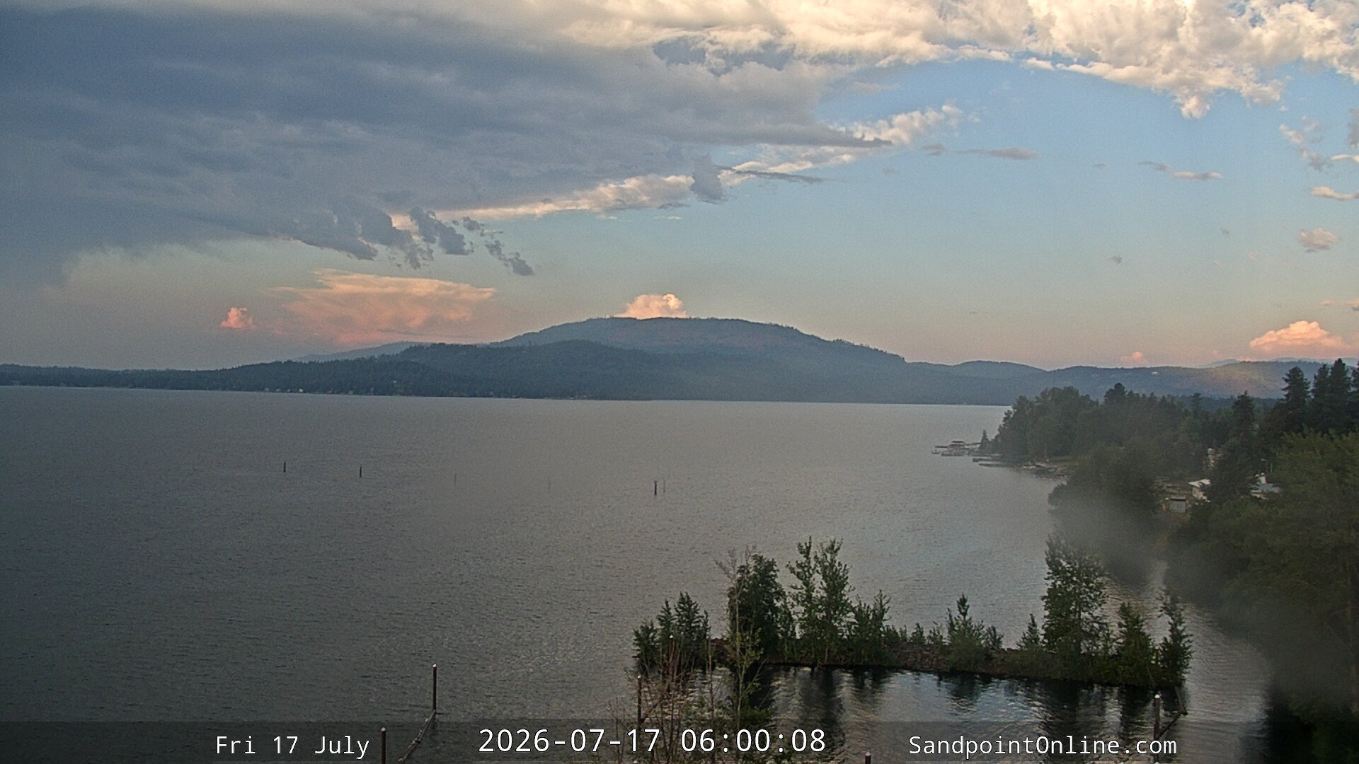 time-lapse frame, Sandpoint Online - Lake Pend Oreille webcam