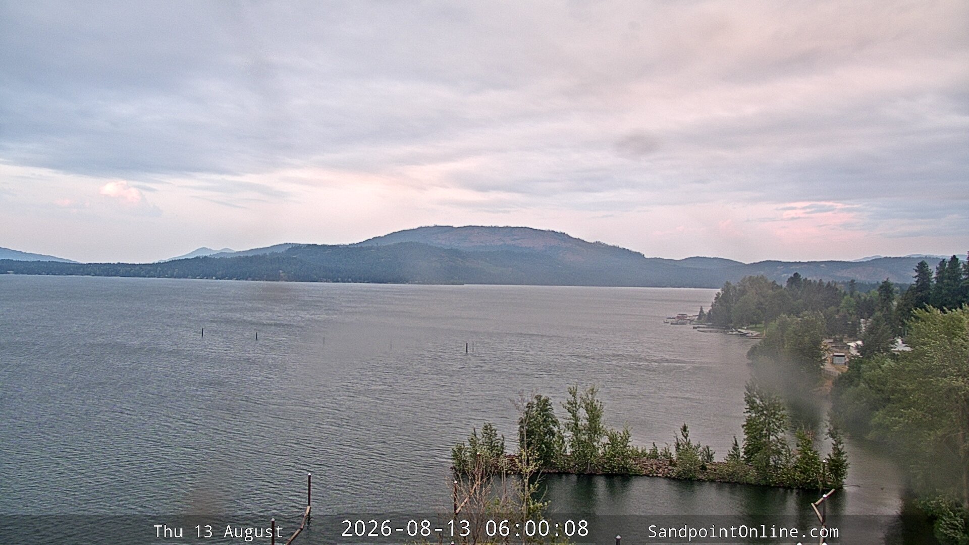 time-lapse frame, Sandpoint Online - Lake Pend Oreille webcam