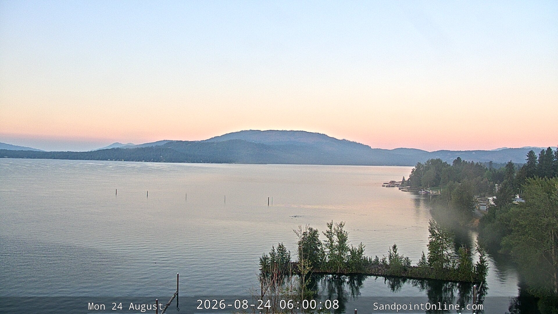 time-lapse frame, Sandpoint Online - Lake Pend Oreille webcam
