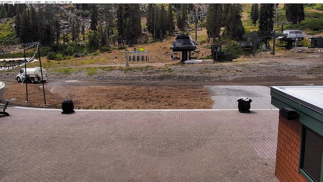 view from Palisades Tahoe Alpine Lodge Base Area on 2026-08-17