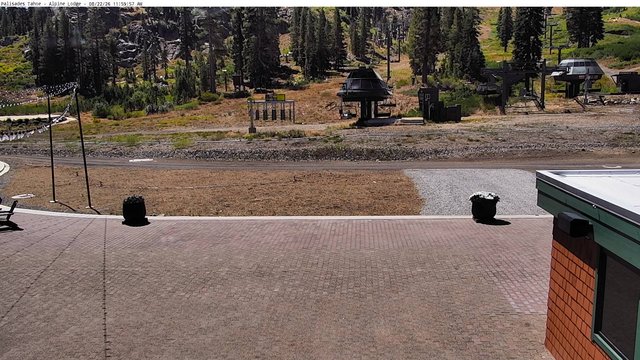 view from Palisades Tahoe Alpine Lodge Base Area on 2026-08-22