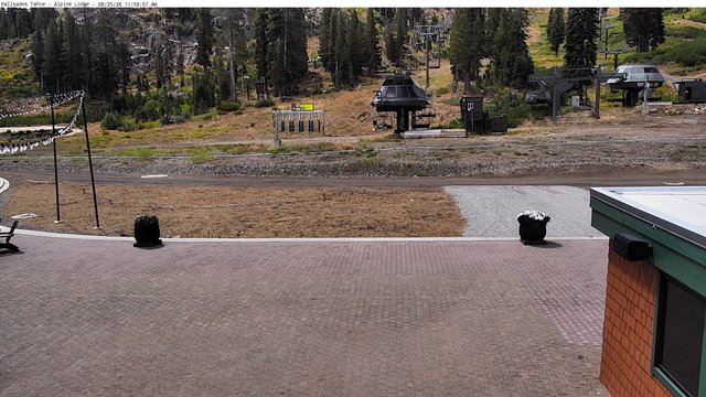 view from Palisades Tahoe Alpine Lodge Base Area on 2026-08-25