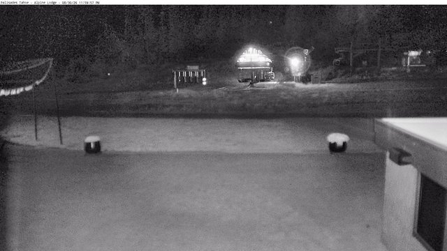time-lapse frame, Palisades Tahoe Alpine Lodge Base Area webcam