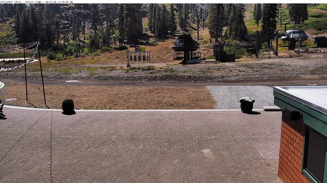 view from Palisades Tahoe Alpine Lodge Base Area on 2026-08-31