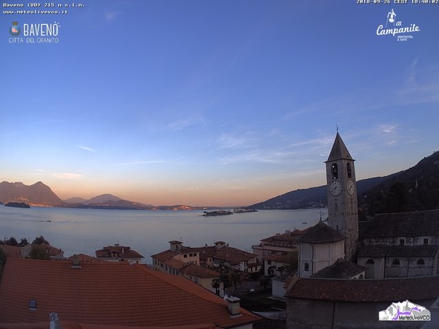 time-lapse frame, Baveno luna sul Maggiore, 26 settembre 2018 webcam