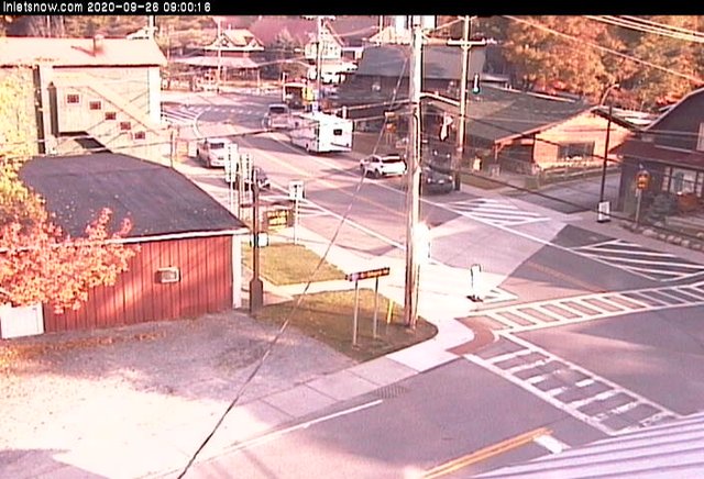 time-lapse frame, Downtown Inlet, NY webcam