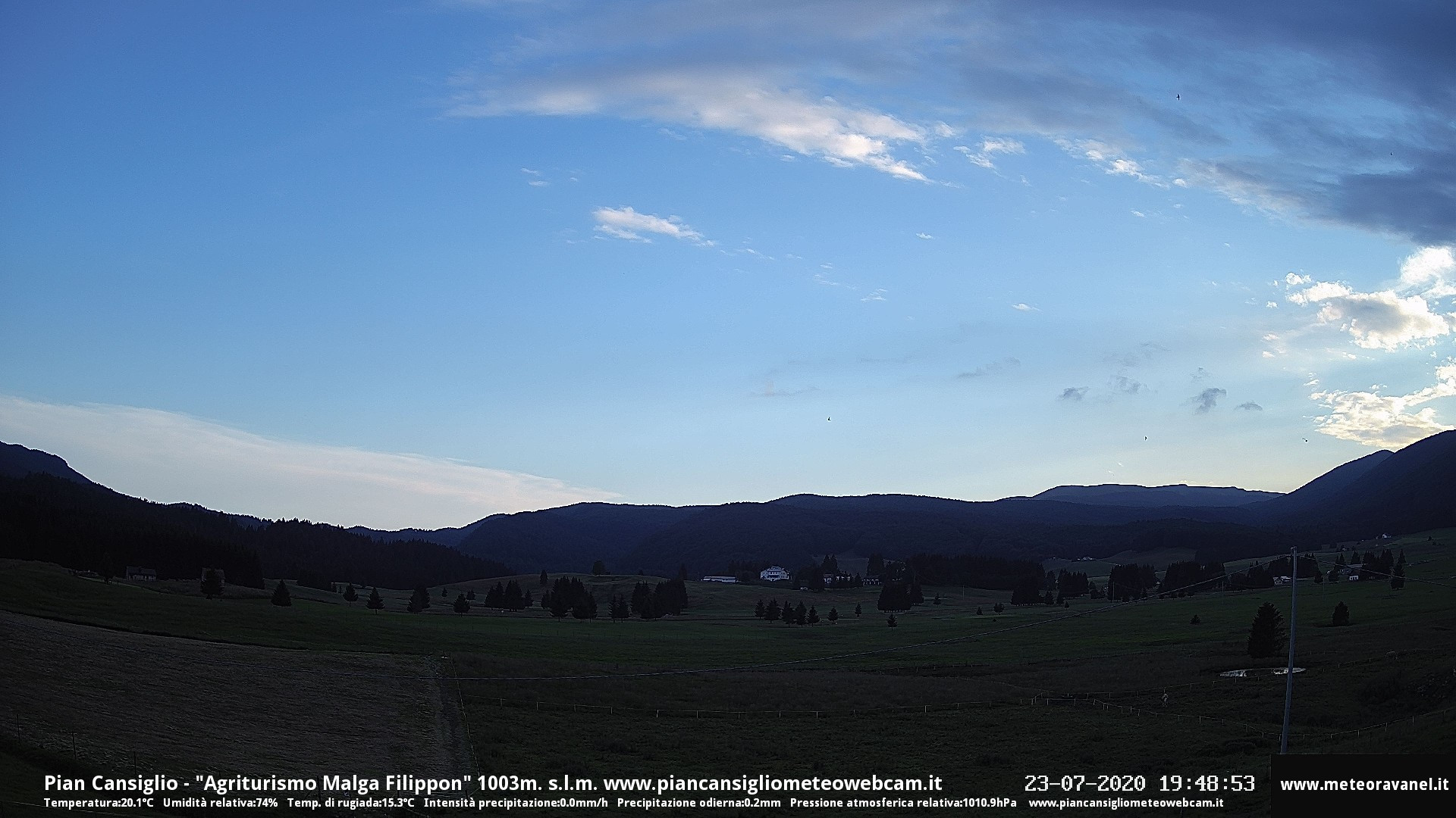 time-lapse frame, Temporale notte 24.07.2020 webcam