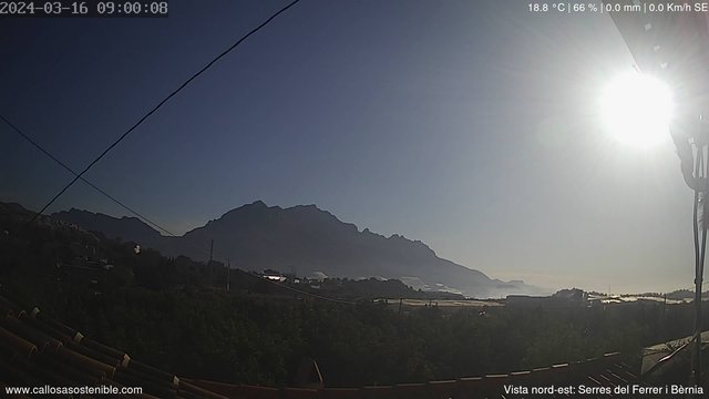 time-lapse frame, Callosa d'en Sarrià - Serra de Bèrnia webcam