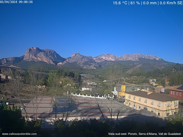 time-lapse frame, Callosa d'en Sarrià - Aitana webcam