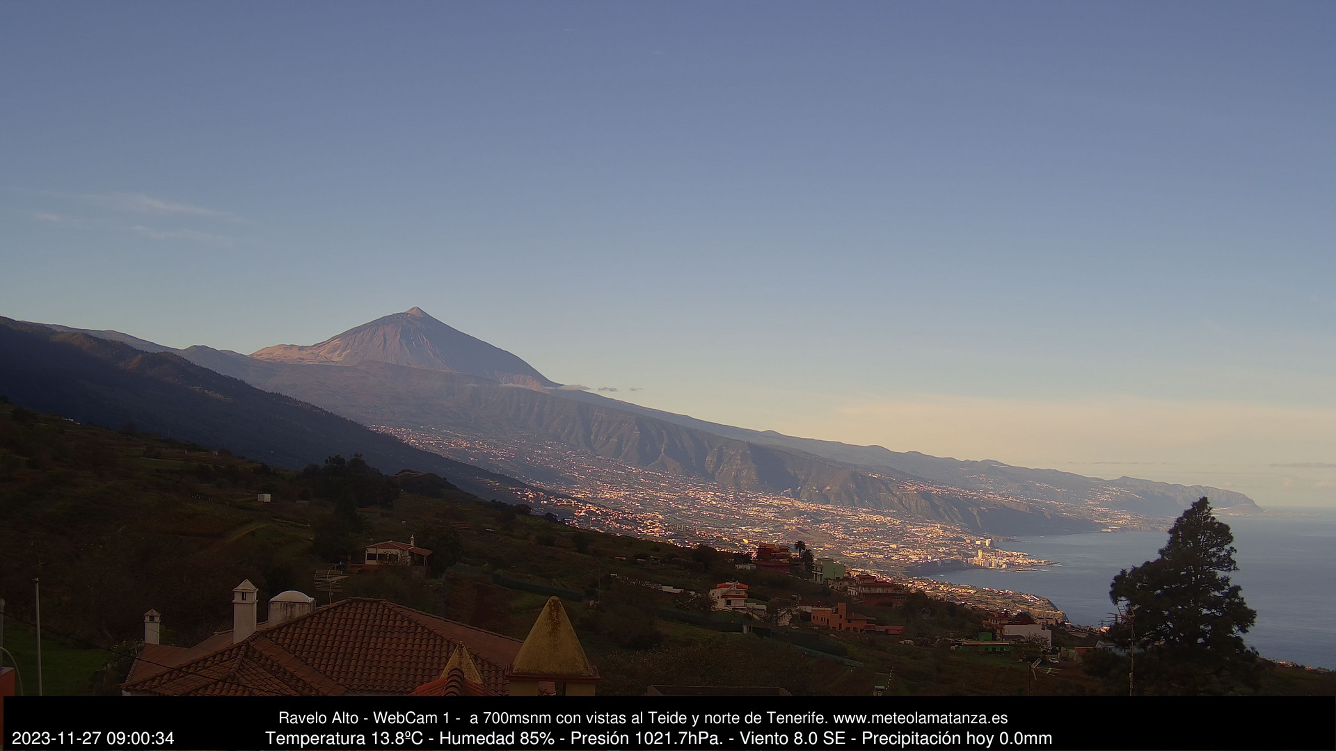 time-lapse frame, MeteoRavelo- Visión N de Tenerife webcam