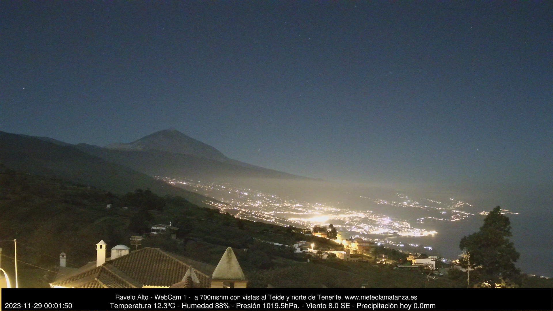 time-lapse frame, MeteoRavelo- Visión N de Tenerife webcam