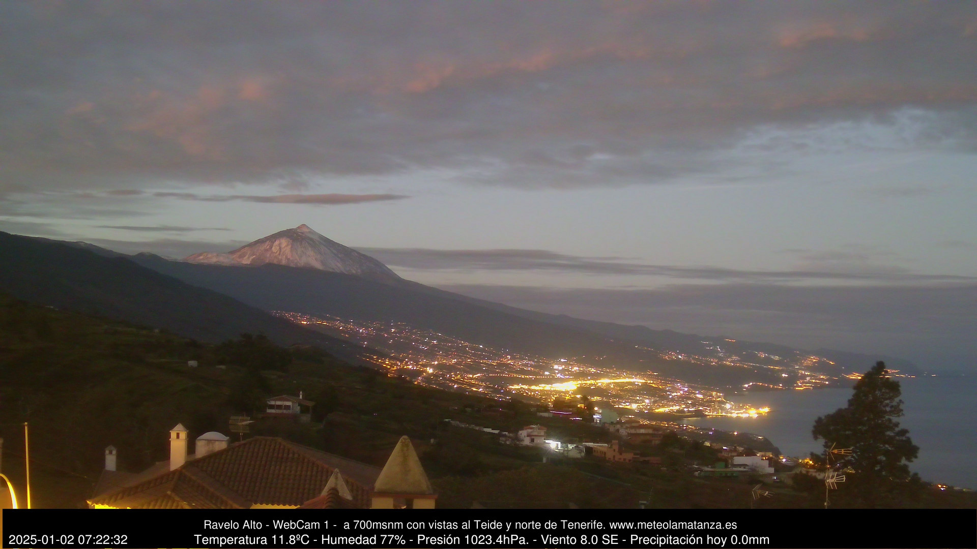 time-lapse frame, MeteoRavelo- Visión N de Tenerife webcam